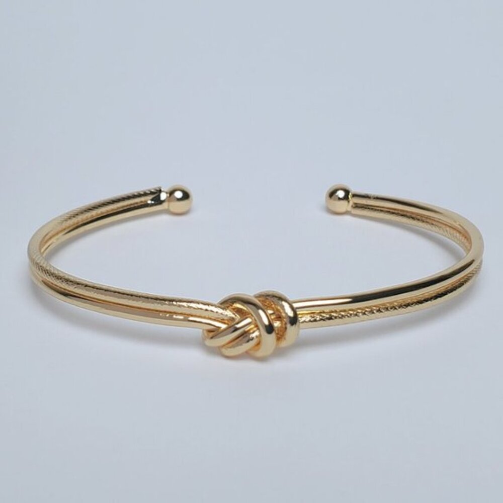 14K Gold Knot Cuff Bangle Bracelet Womens New 14 Karat Sterling Silver Jewelry